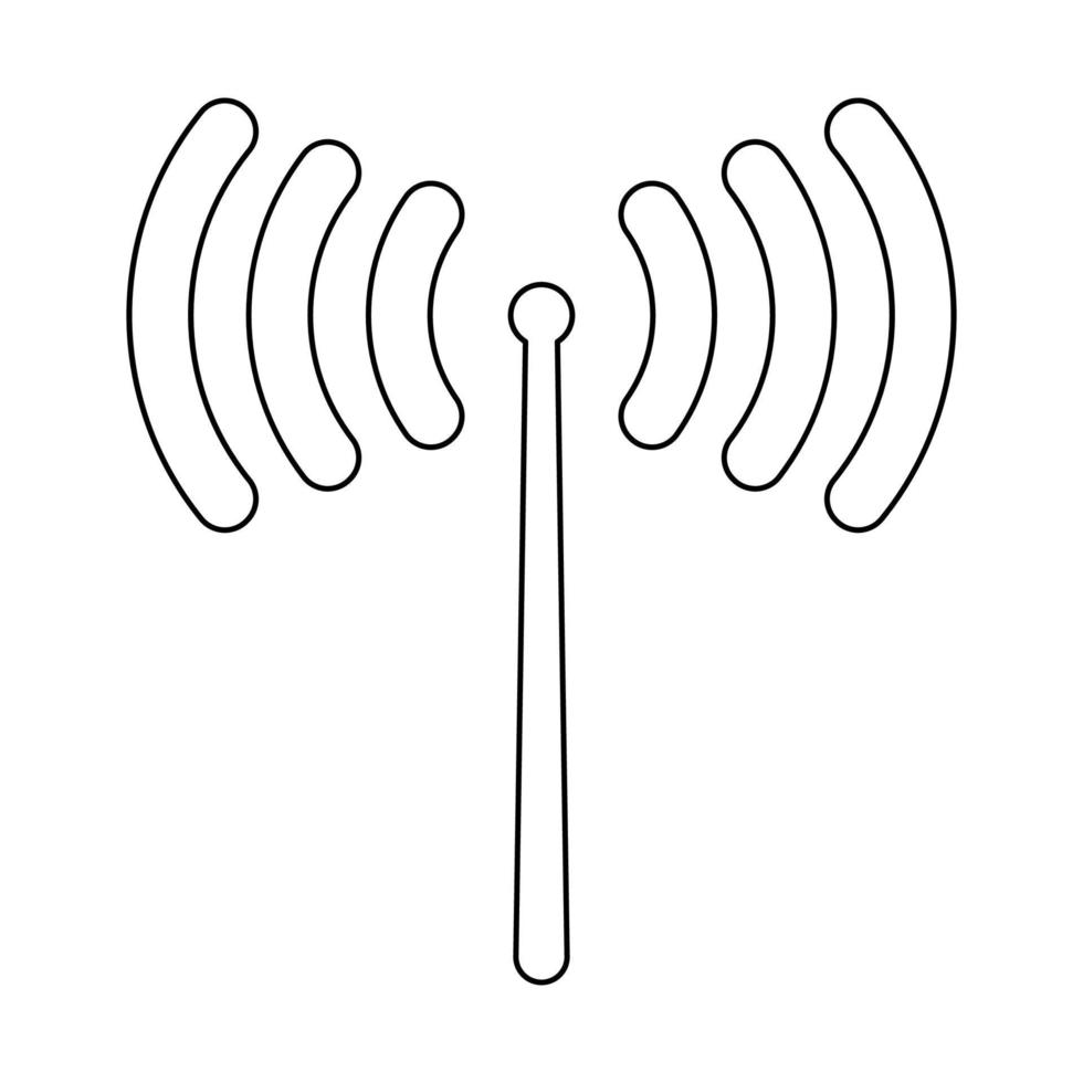 Radio signal contour outline line icon black color vector illustration image thin flat style