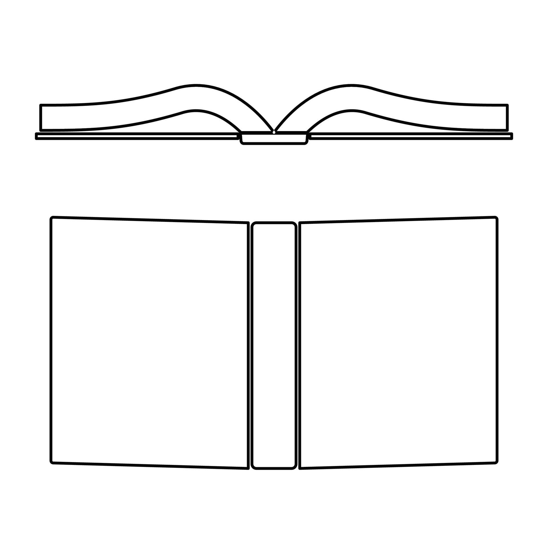 Book contour outline line icon black color vector illustration ...