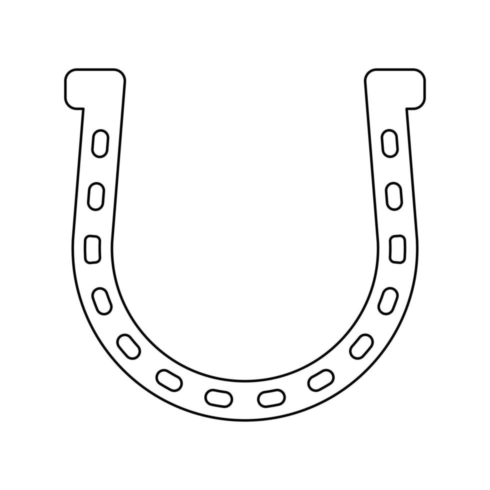 Horseshoe contour outline line icon black color vector illustration image thin flat style
