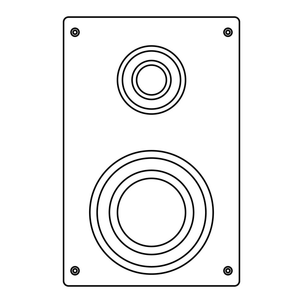 Loud speaker contour outline line icon black color vector illustration image thin flat style