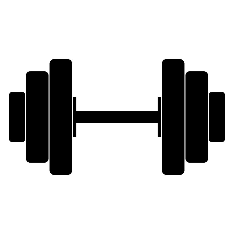 The dumbell black color black icon . vector
