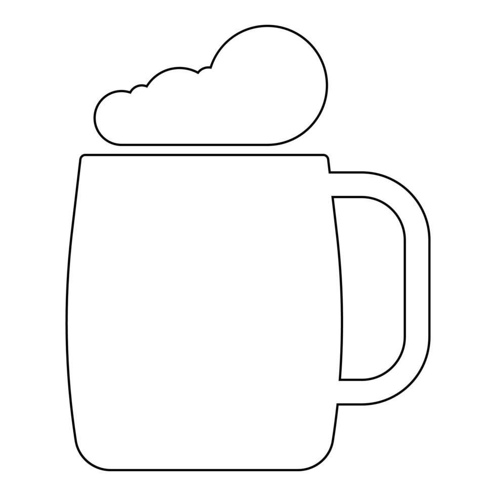 Glass of beer the black color icon vector