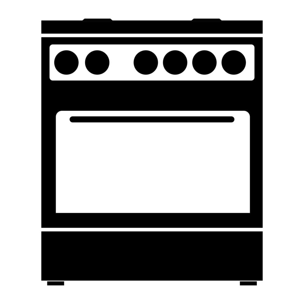 estufa de cocina icono color negro vector ilustración imagen estilo plano