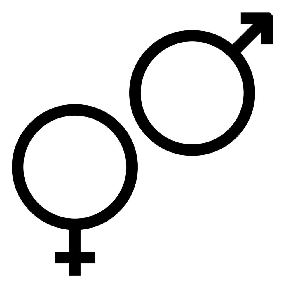 Venus and Mars the black color black icon . vector