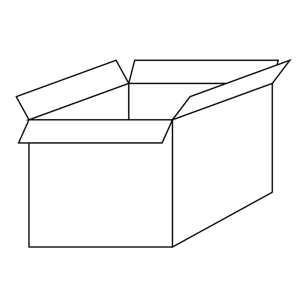 Box the black color icon vector