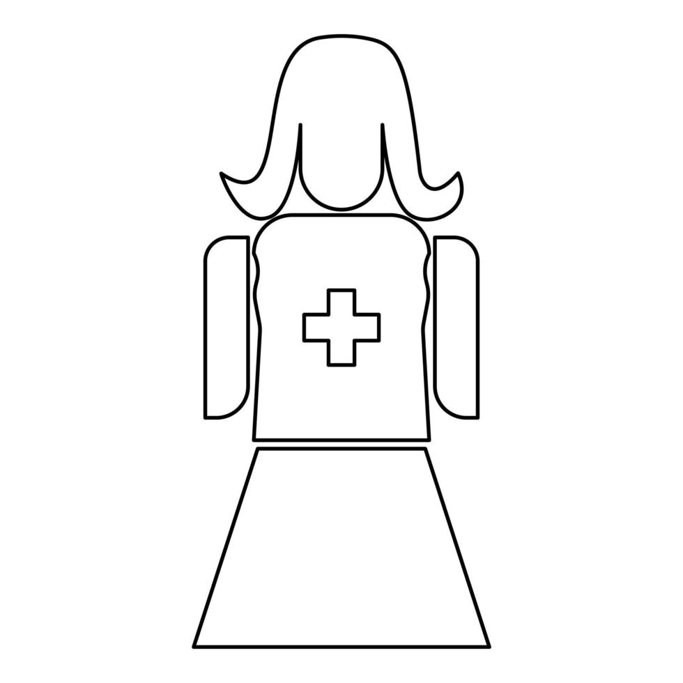 Nurse the black color icon . vector