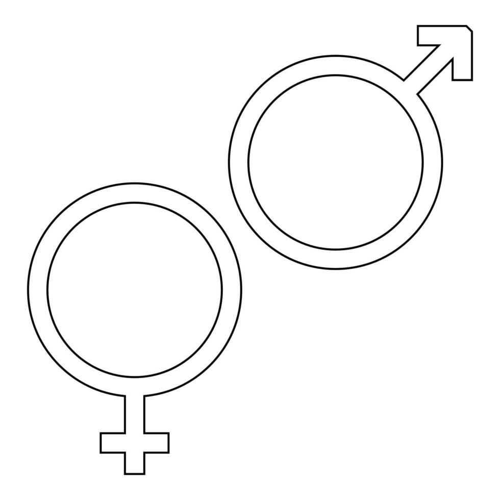 Venus and Mars symbol the black color icon vector