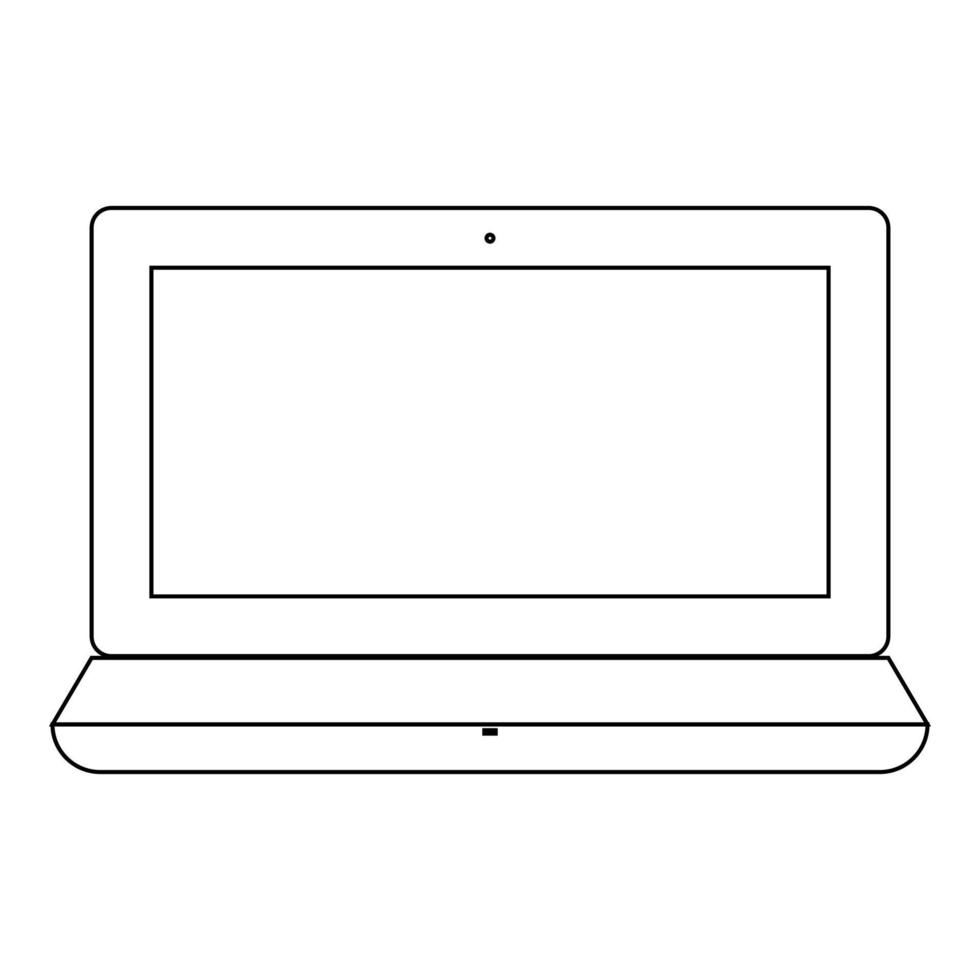 Laptop the black color icon vector