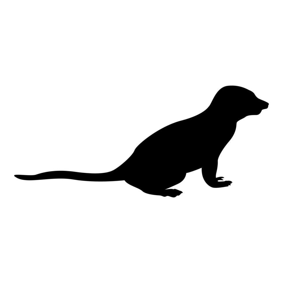 Silhouette meerkat in pose suricata suricatta vector