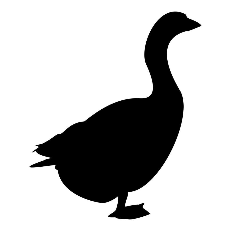 Silhouette goose gosling geese anser gander black vector