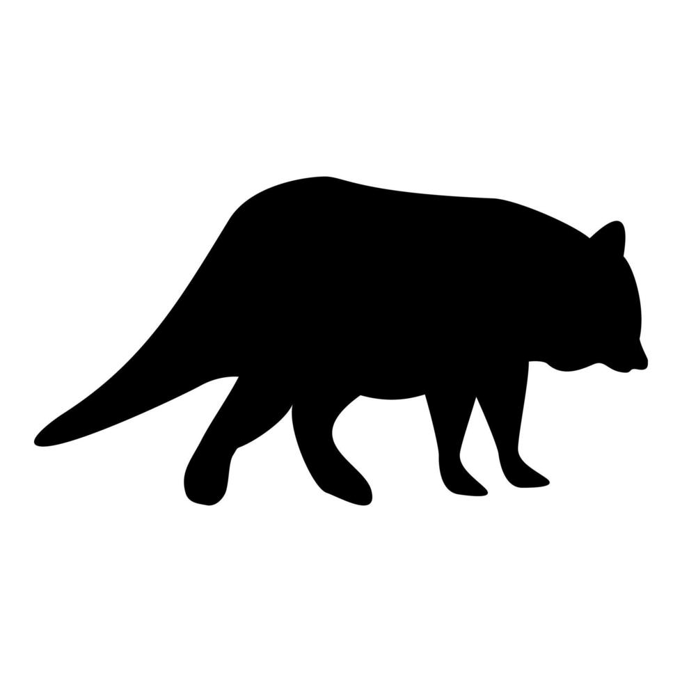 Silhouette raccoon coon black color vector