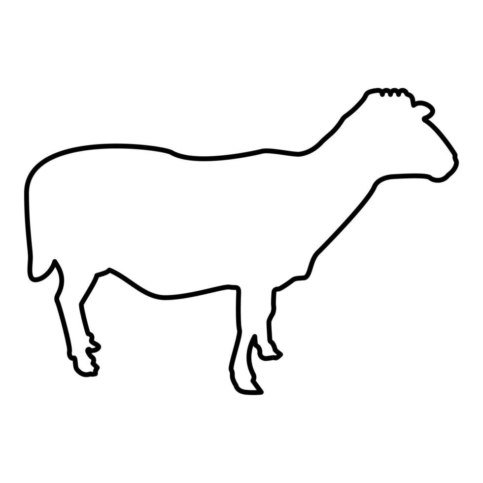 oveja domesticado ganado granja animales hendido vector