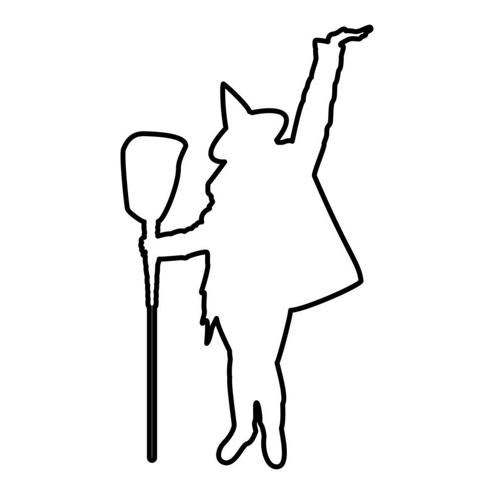 Fairy Wizard Witch standing with broom Subject vector
