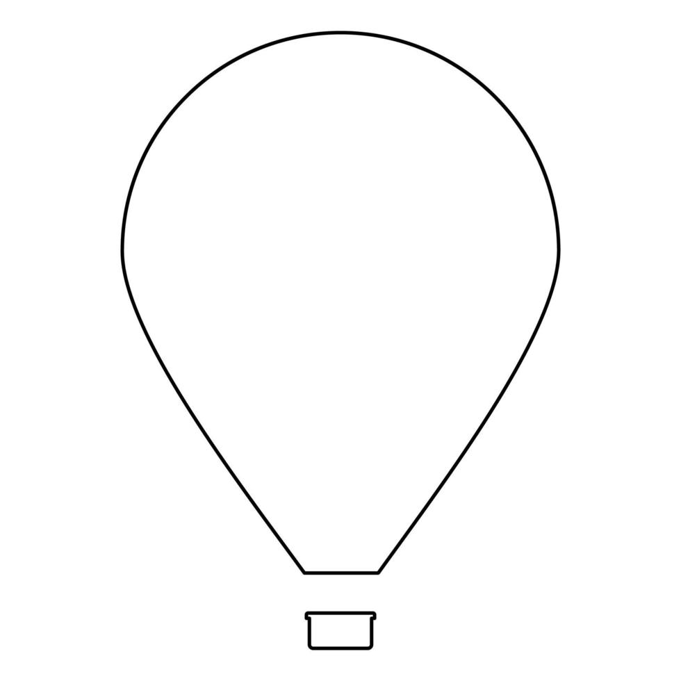 Hot air balloon contour outline line icon black color vector illustration image thin flat style