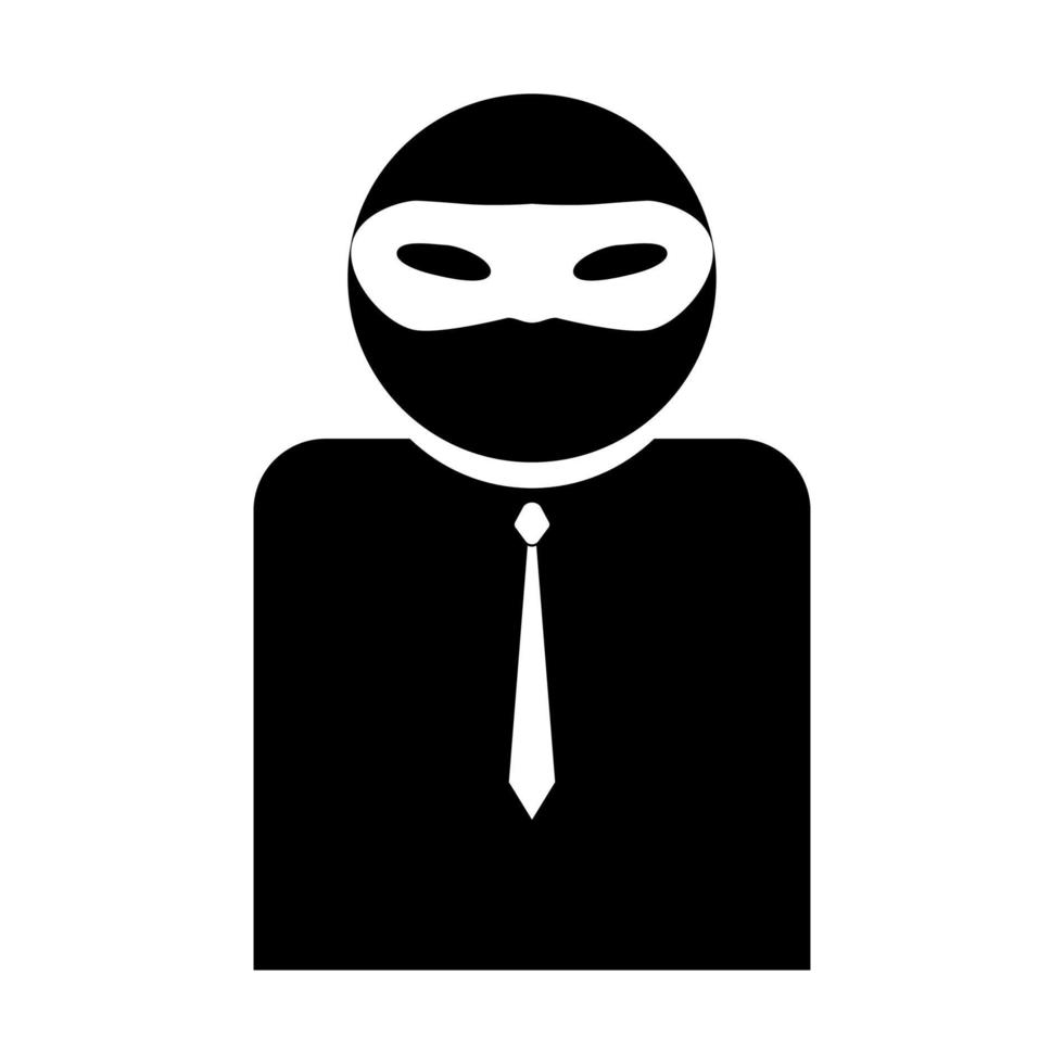 The man incognito in a mask the black color black icon . vector