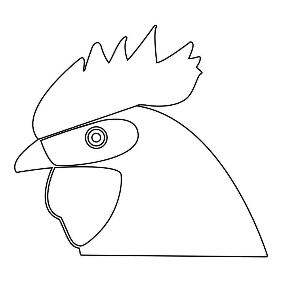 Rooster head the black color icon vector