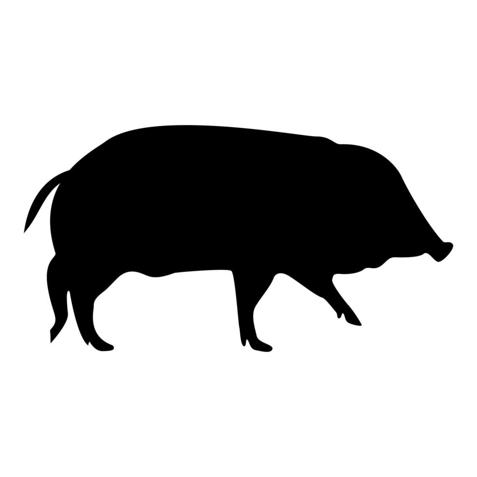 Silhouette wild boar hog wart swine suidae sus vector