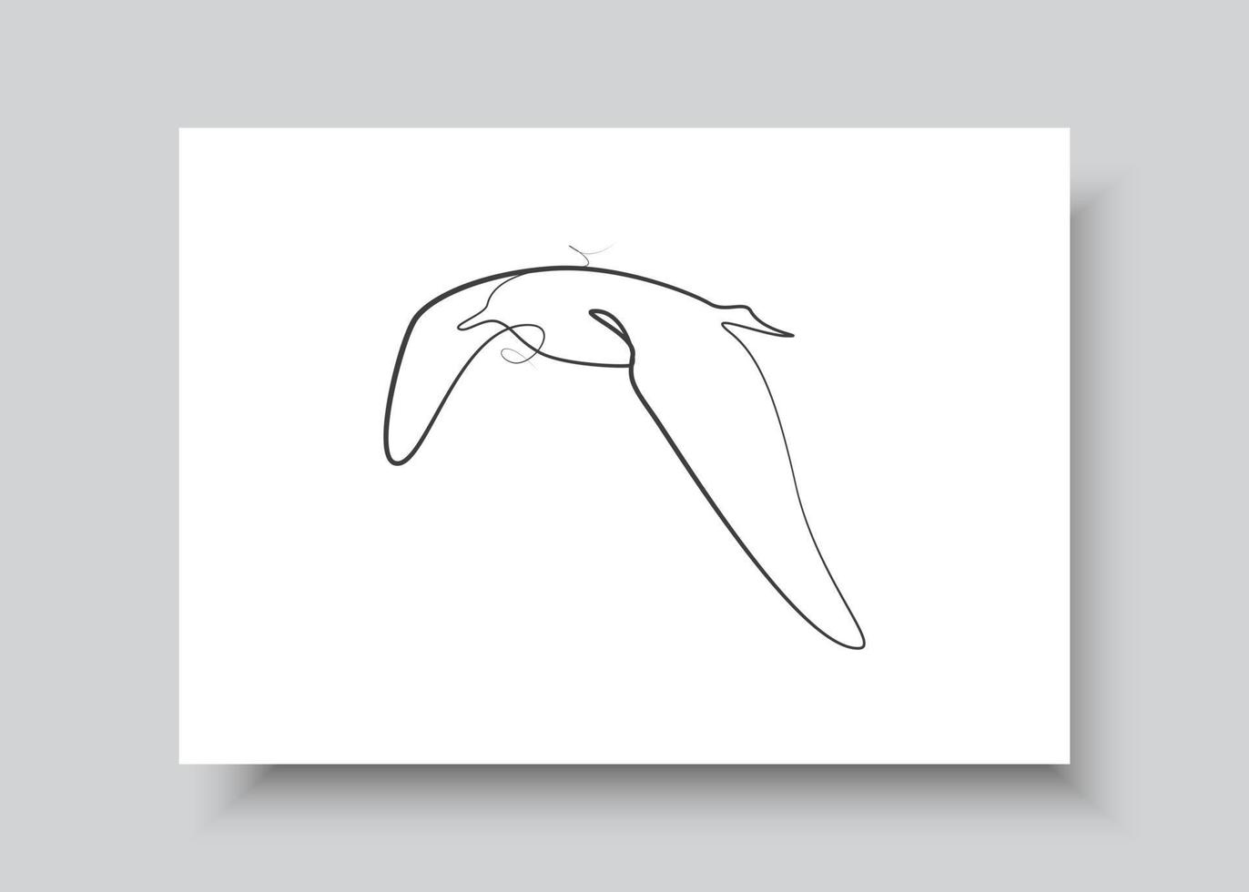 Line art of bird. Abstract hand drawn vector illustration. Abstract Plant Art design for print, home decor, cover, wallpaper, Minimal and natural wall art posters