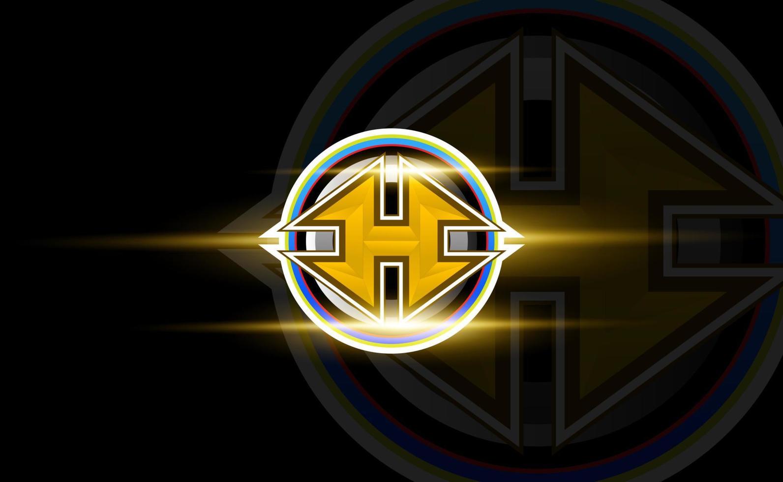 H monogram esport logo template vector