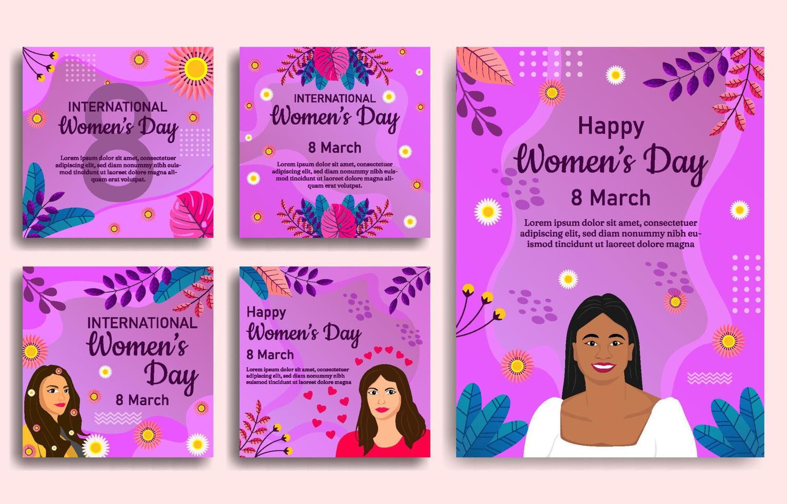 International Women Day Social Media Post vector