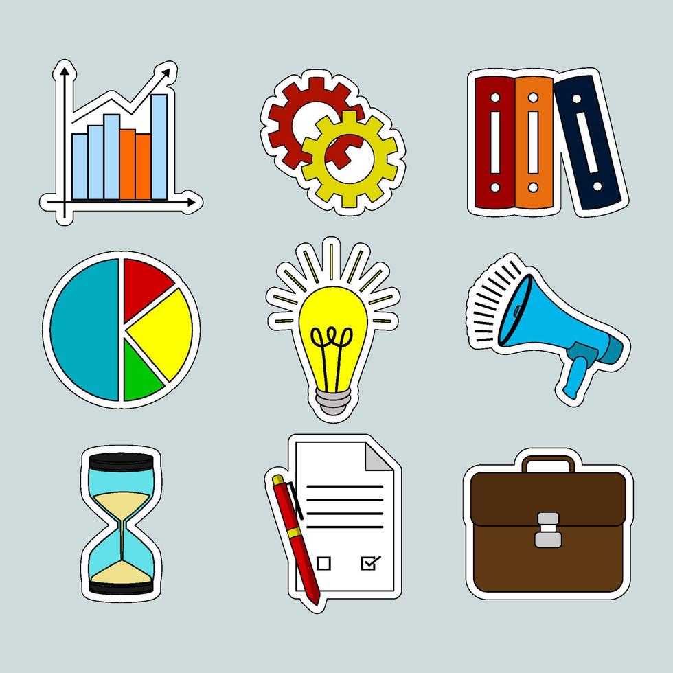 Business Element Journal Sticker vector