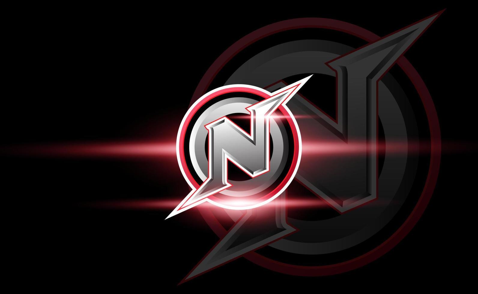 N monogram initial letter esport and gaming vector logo template