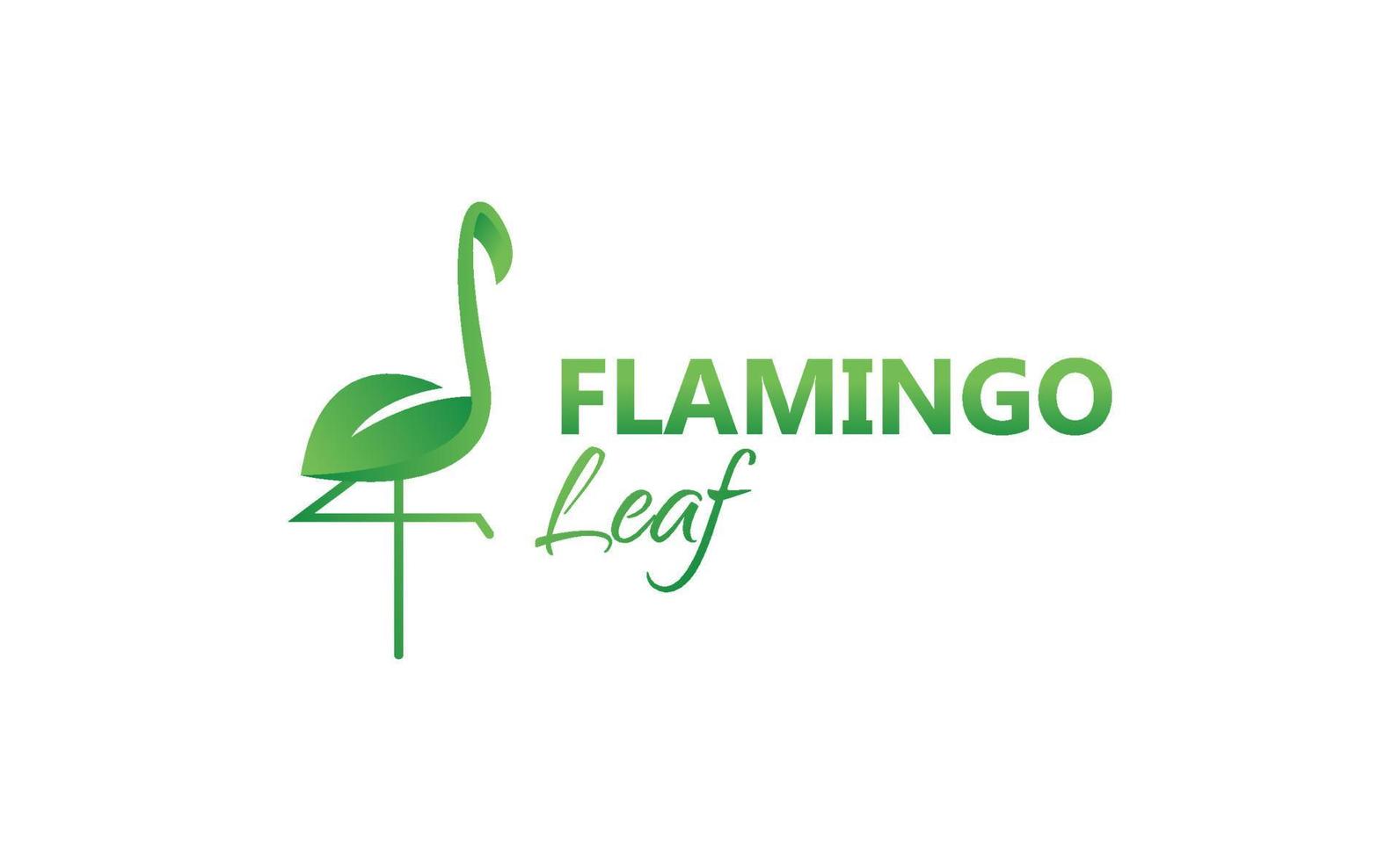 Illustration vector logo template of flamingo leaf