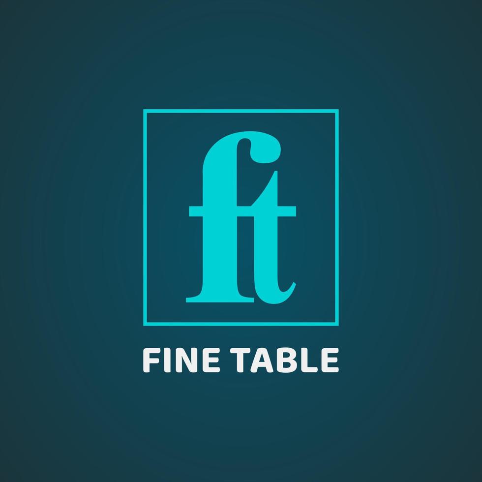 Illustration vector logo template of ft initail