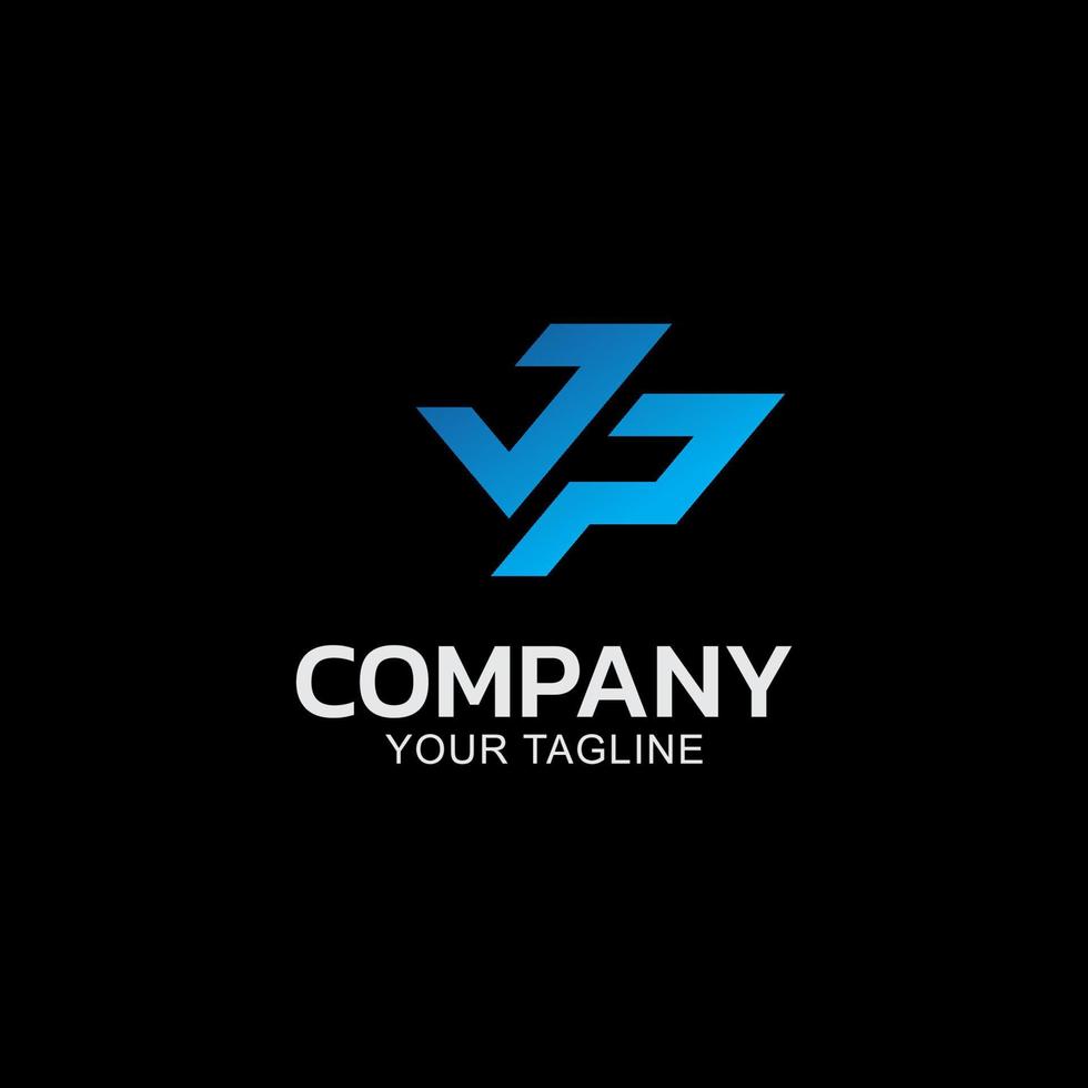 JP initial letters monogram vector logo template in gradient