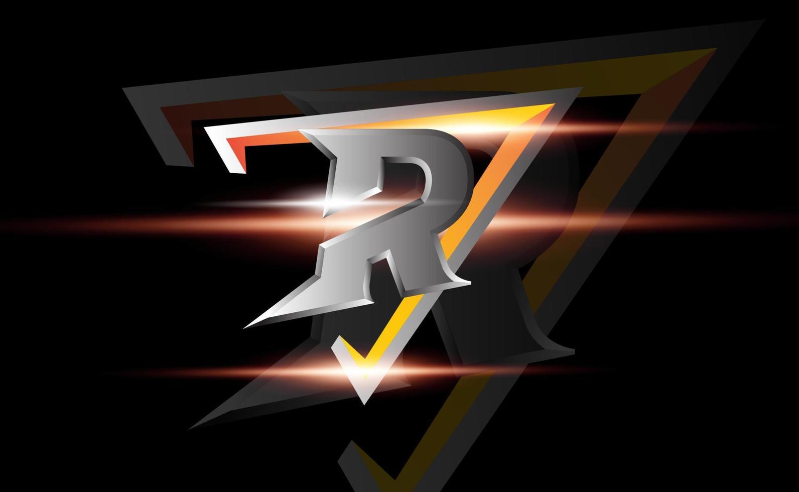 R initial letter monogram esport and gaming vector logo template