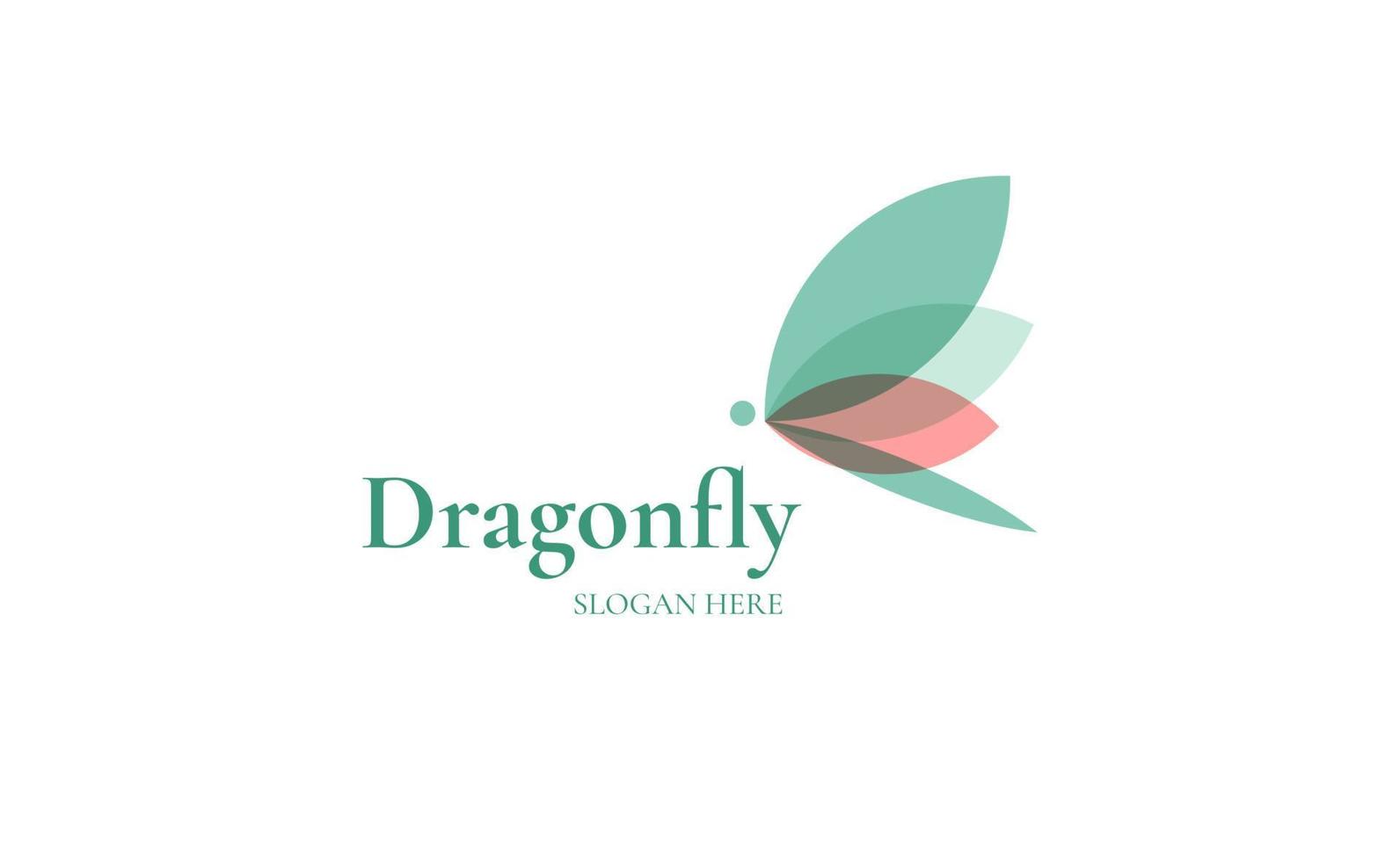 Illustration vector logo template of a dragonfly