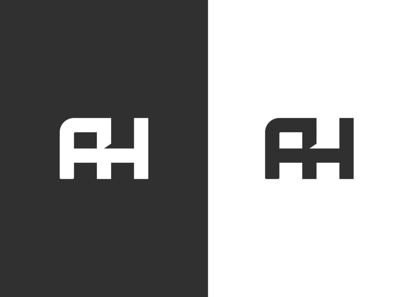 Minimalist initial letters AH monogram vector logo template
