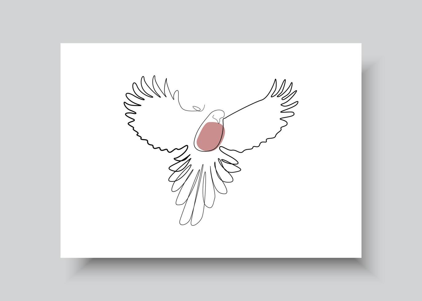Line art of bird. Abstract hand drawn vector illustration. Abstract Plant Art design for print, home decor, cover, wallpaper, Minimal and natural wall art posters