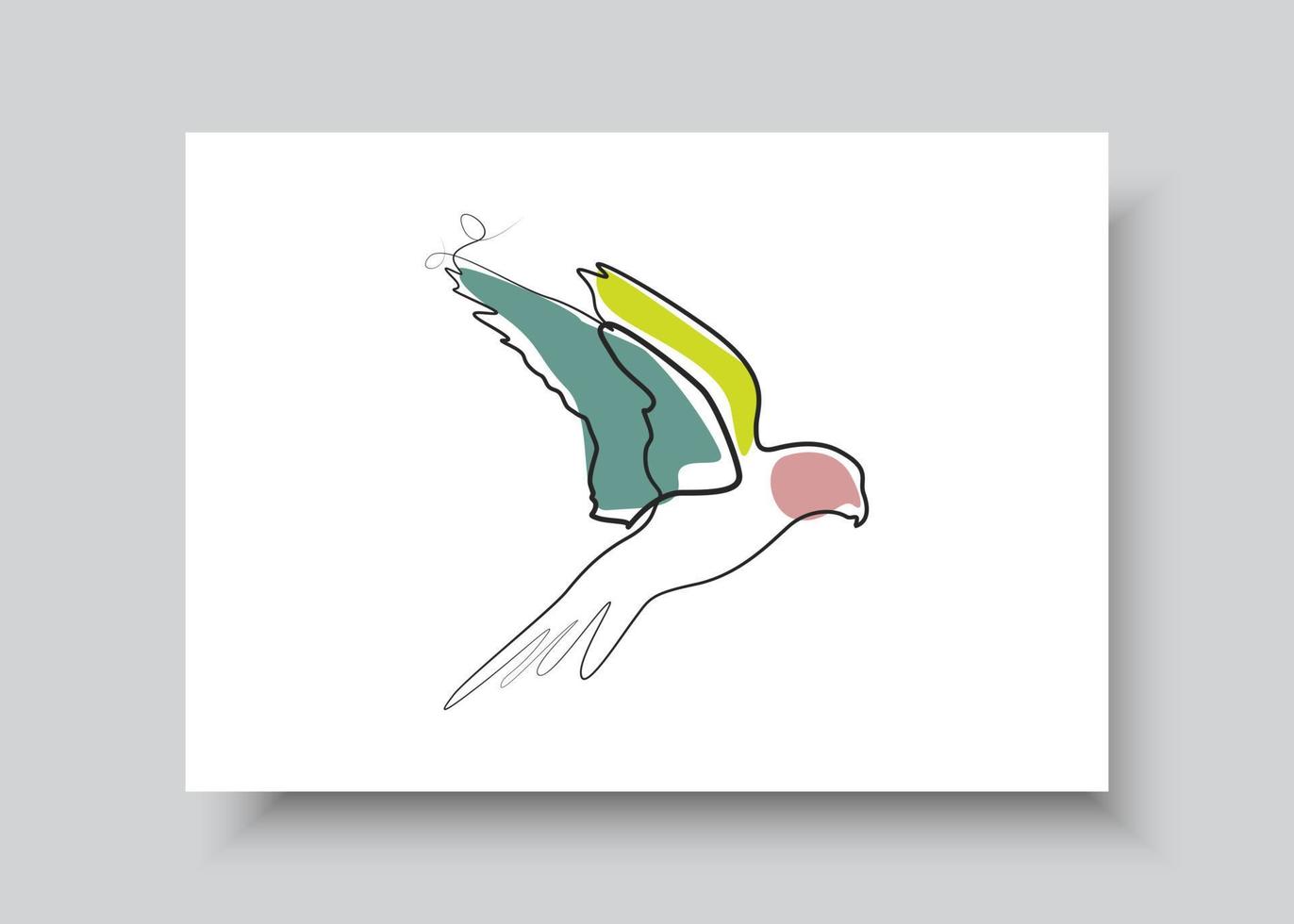 Line art of bird. Abstract hand drawn vector illustration. Abstract Plant Art design for print, home decor, cover, wallpaper, Minimal and natural wall art posters