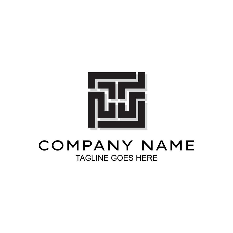Minimalist initial letters TW monogram vector logo template