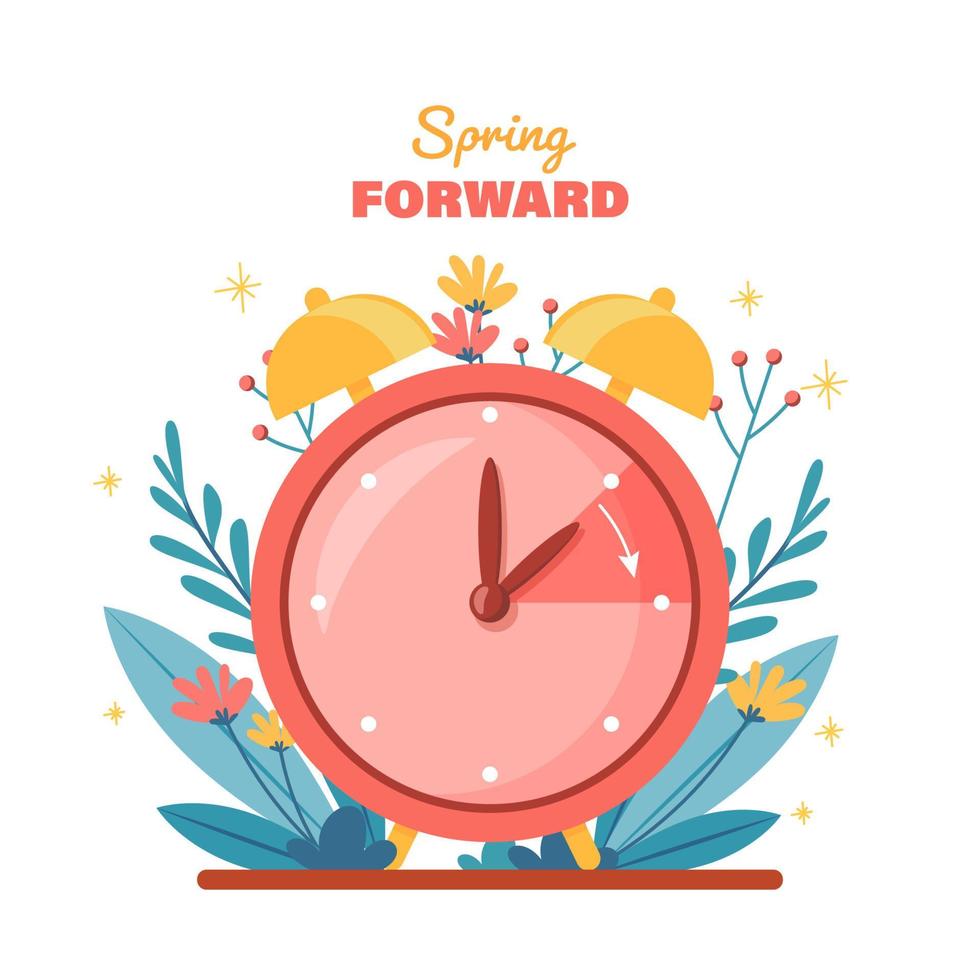 Spring forward concept illustration vector