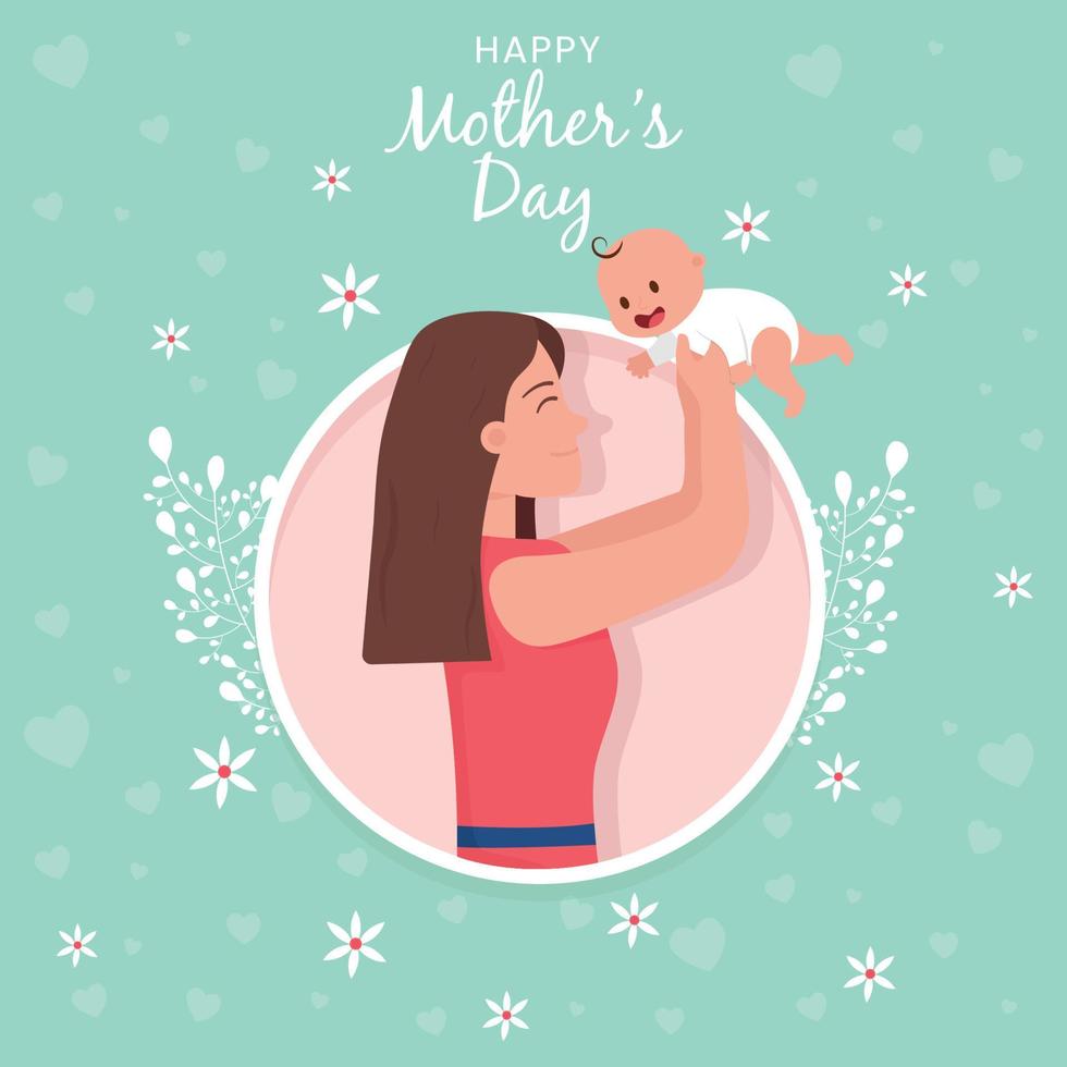 Mother's Day design. May 10 social media banner. Happy Mother's Day greeting poster. Eps10 vector illustration.