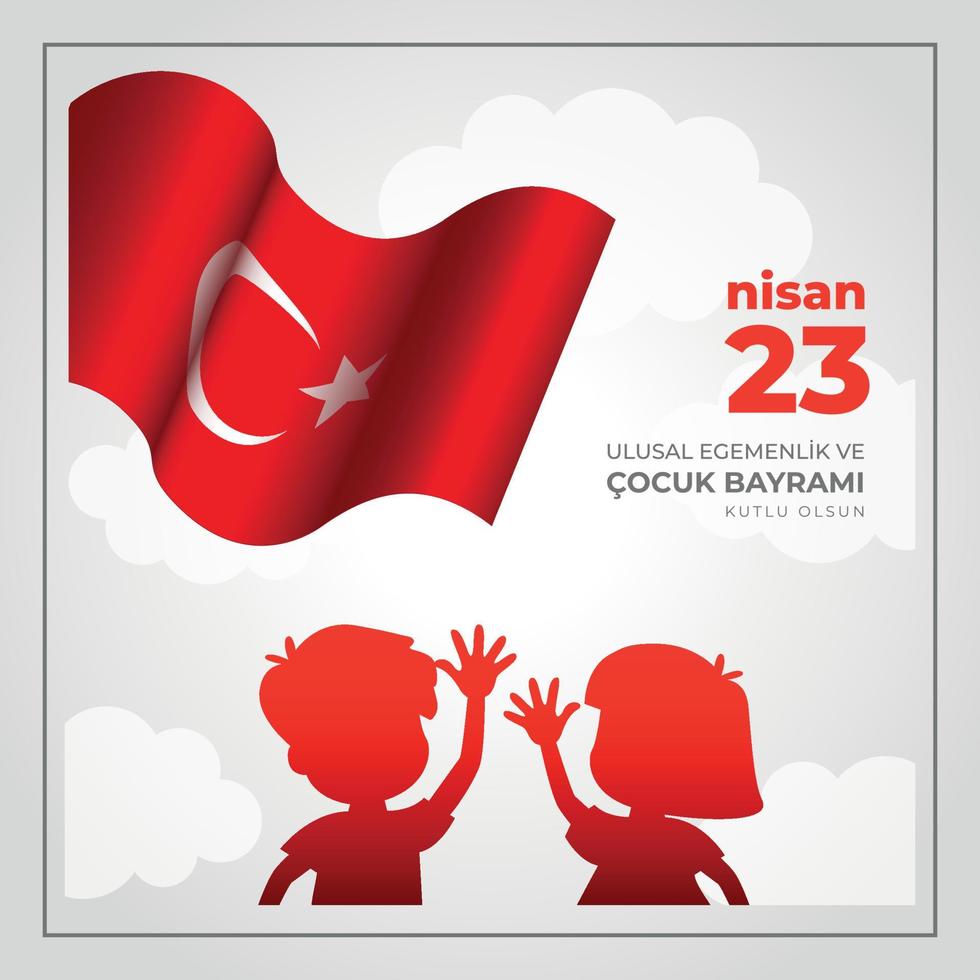 23 Nisan Ulusal Egemenlik ve Cocuk Bayrami. April 23 National Sovereignty and Children's Day. Eps10 vector illustration.