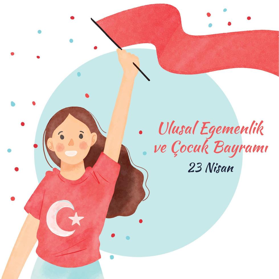 23 Nisan Ulusal Egemenlik ve Cocuk Bayrami. April 23 National Sovereignty and Children's Day. Eps10 vector illustration.