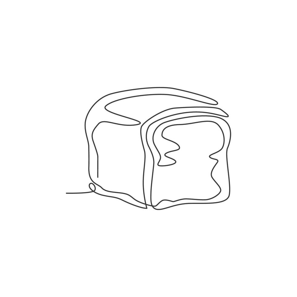 One single line drawing of fresh tasty online white bread shop logo vector  graphic illustration. Bakery breakfast menu badge concept. Modern  continuous line draw design daily food logotype 5218816 Vector Art at