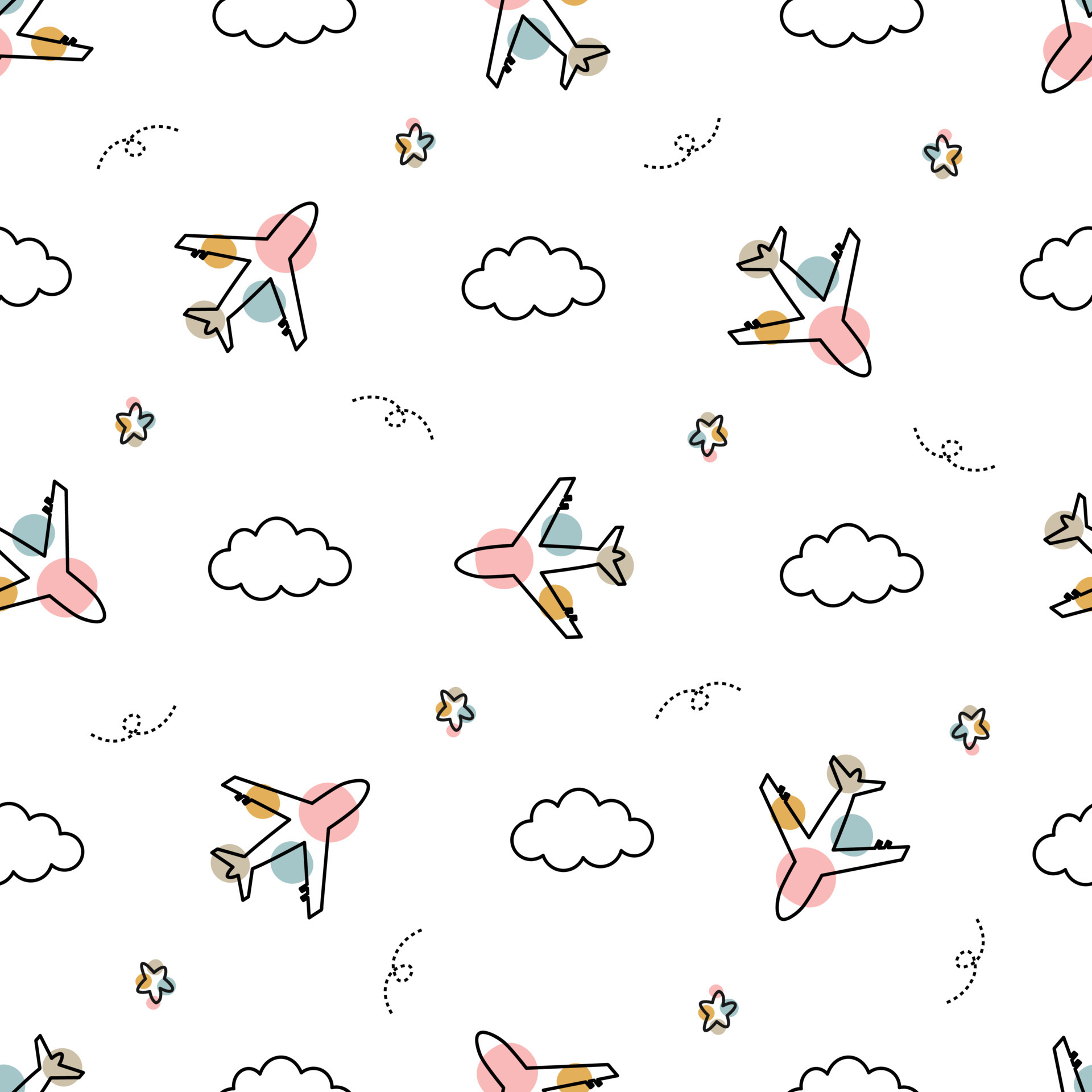 Airplane and clouds in the sky baby seamless pattern hand drawn cute cartoon background for kid 5219170 Vector Art at Vecteezy Airplane and clouds in the sky baby seamless pattern hand drawn cute cartoon background for kid 5219170 Vector Art at Vecteezy