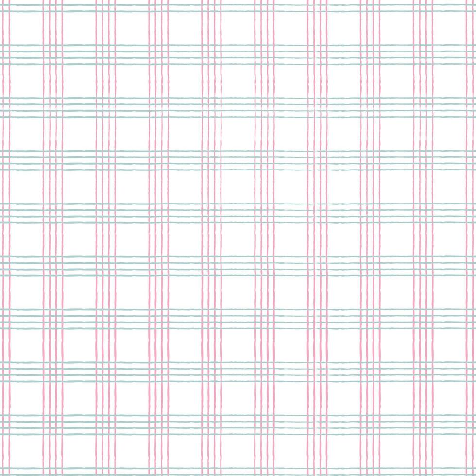 Plaid pattern seamless repeat vector in green and pink Design for gingham, print, tartan, gift wrap, textiles, checkered background for tablecloth