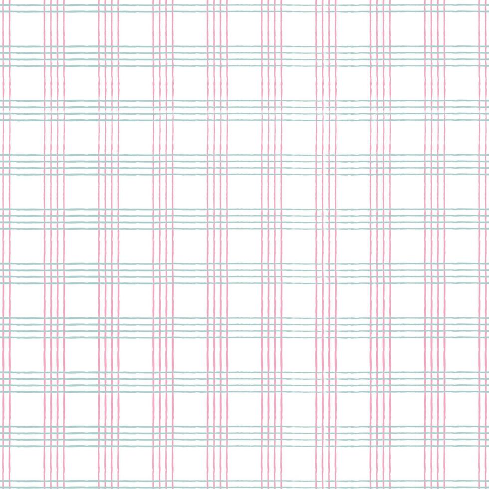 Plaid pattern seamless repeat vector in green and pink Design for gingham, print, tartan, gift wrap, textiles, checkered background for tablecloth