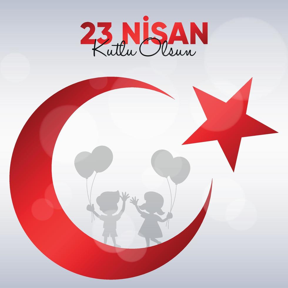 23 Nisan Ulusal Egemenlik ve Cocuk Bayrami. April 23 National Sovereignty and Children's Day. Eps10 vector illustration.