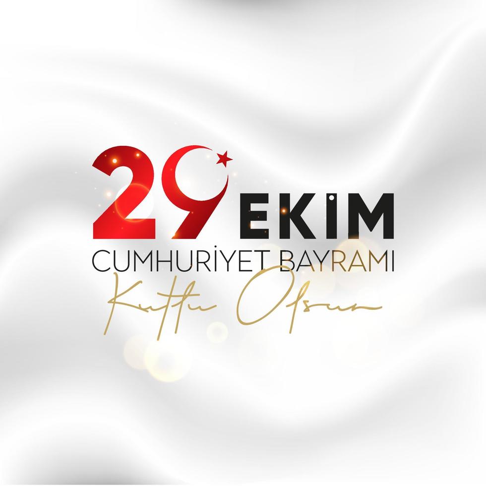 29 Ekim Cumhuriyet Bayram Kutlu Olsun. October 29 Turkey Republic Day. vector