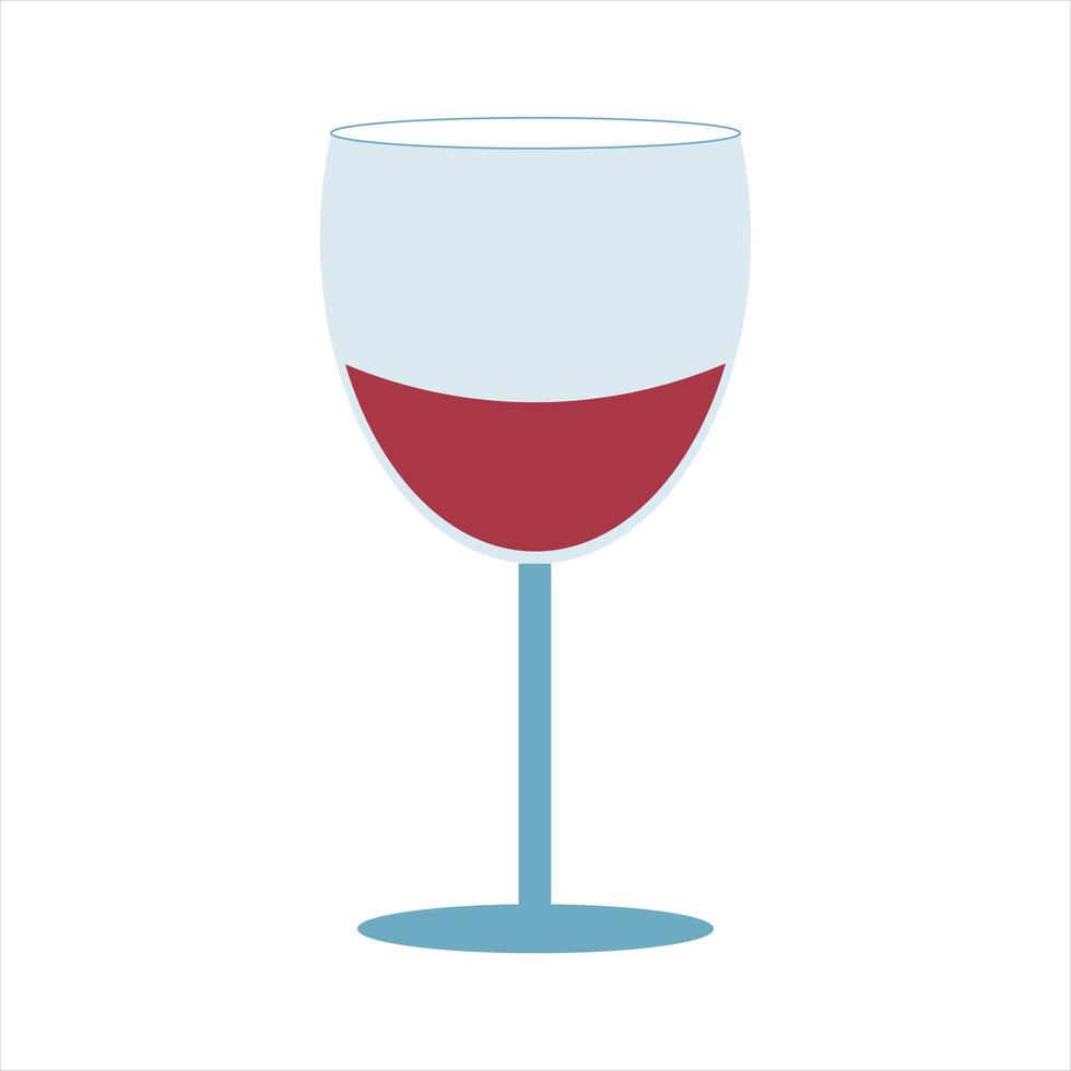 Red wine in a glass illustration on a white background vector