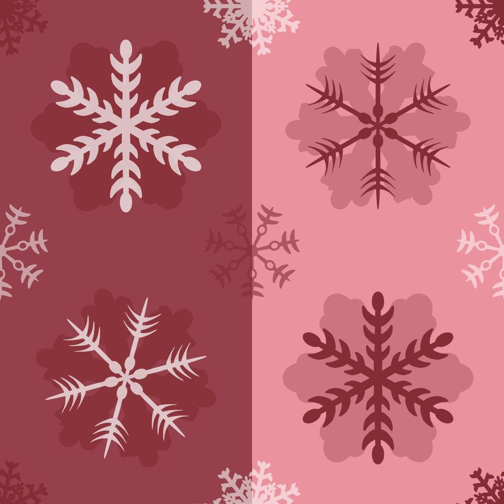 Fondo de patrón de copo de nieve rojo transparente vector