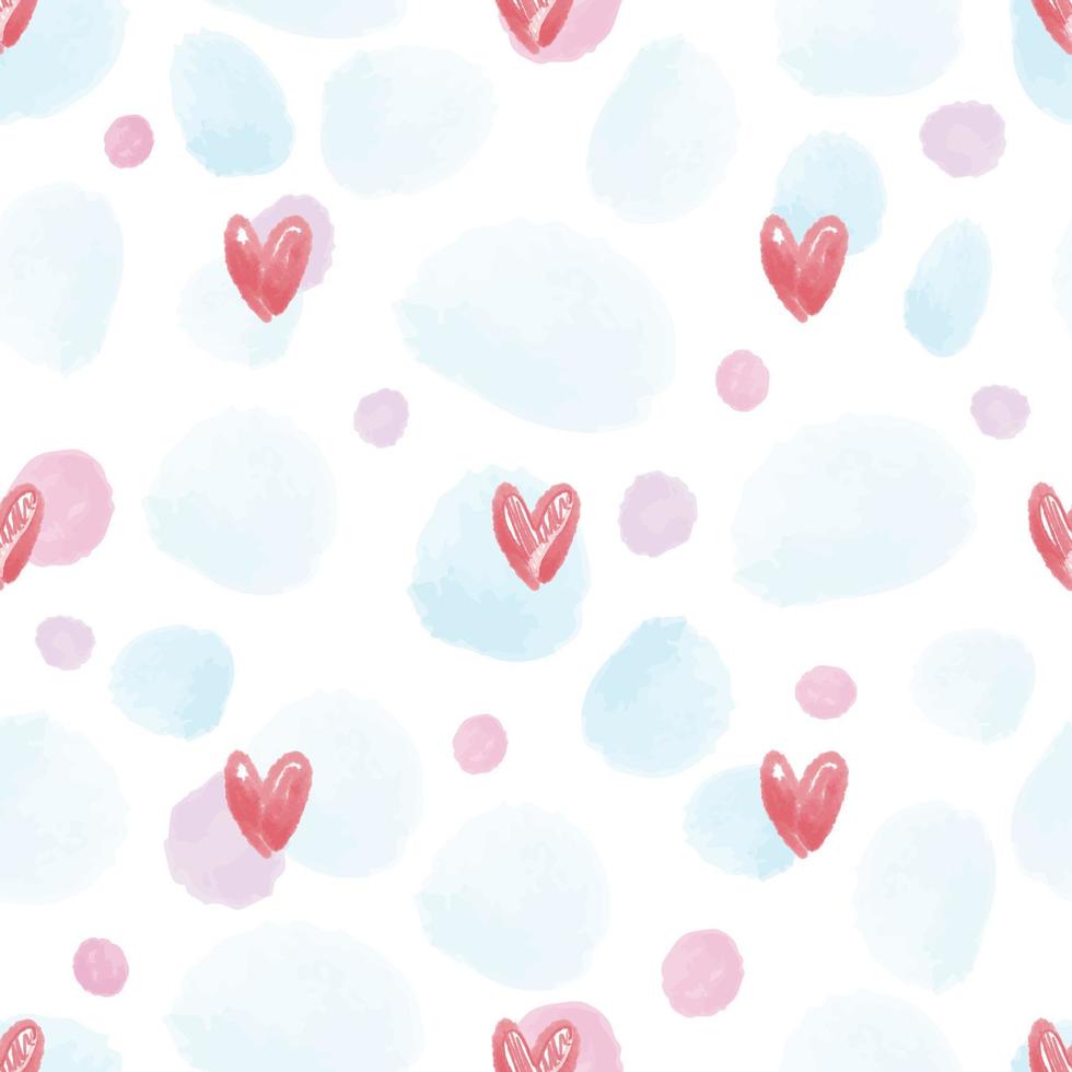 seamless colourful set of hearts and dot pattern background , kids pattern vector