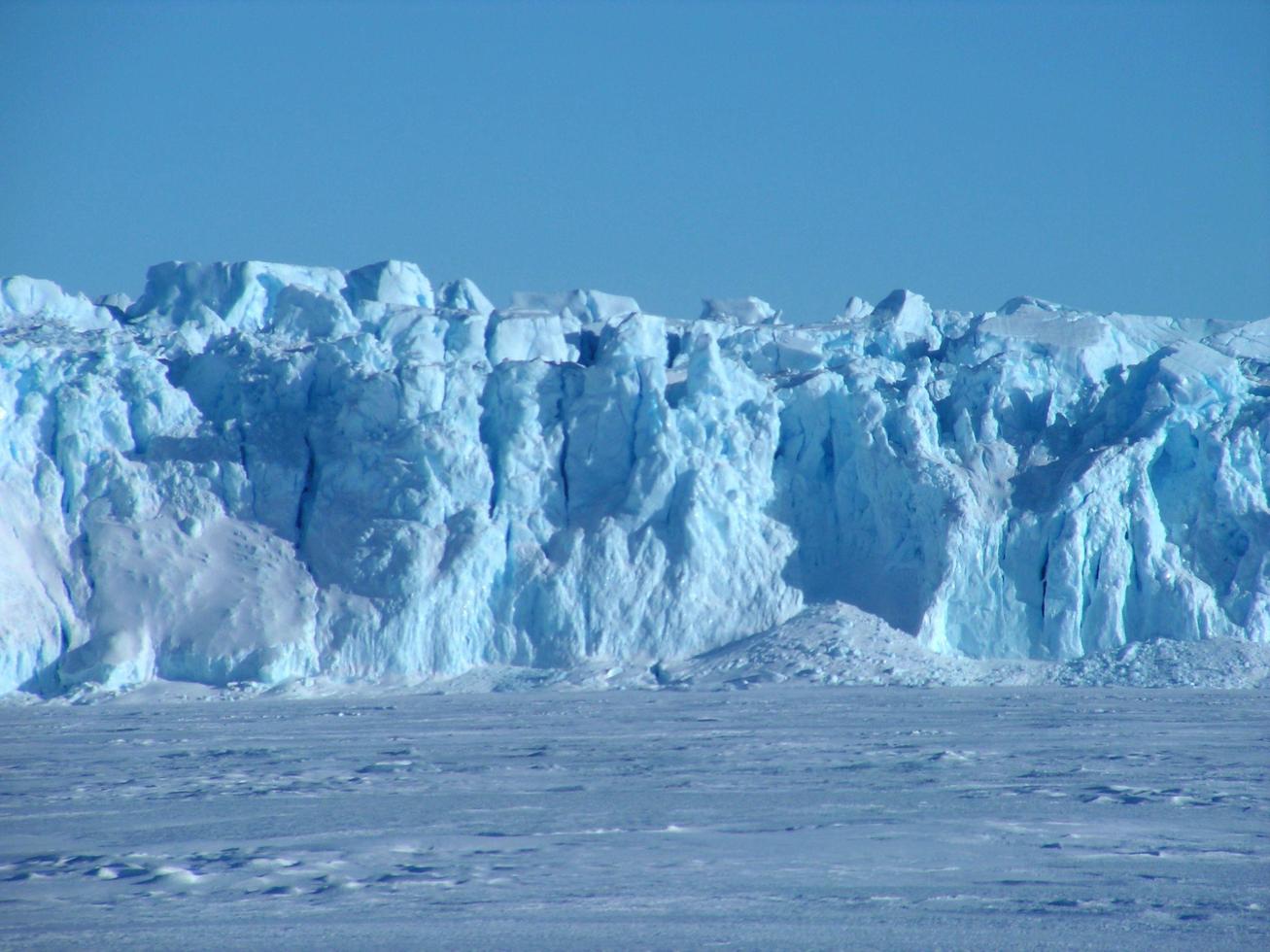 Antarctica endless ice fields icebergs in the sea photo