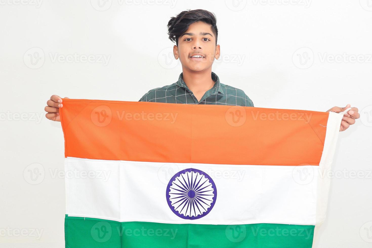 Young indian man celebrating indian republic day or independence day photo